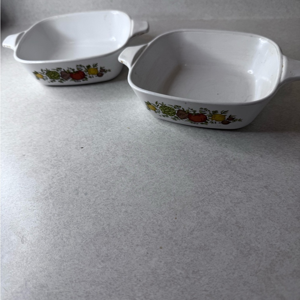 Corningware Spice of Life Personal Size Dishes with Handles